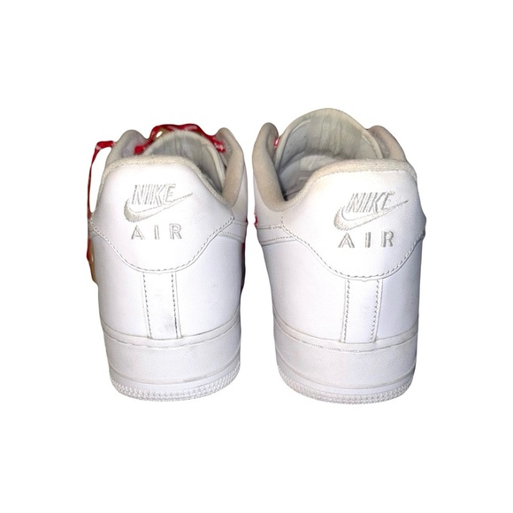 The Supreme x Nike Air Force 1 Low White Red Laces Men’s 12 Excellent Condition - Picture 4 of 7